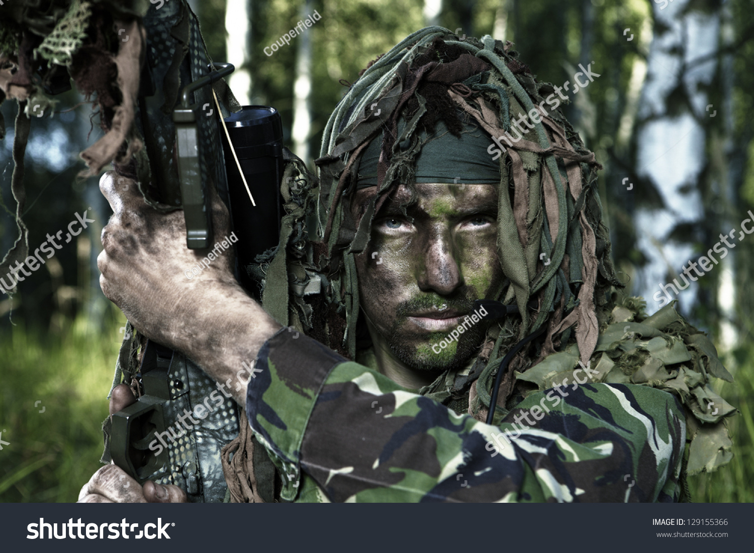 Hidden Special Forces Soldier Sniper Rifle Stock Photo 129155366 ...