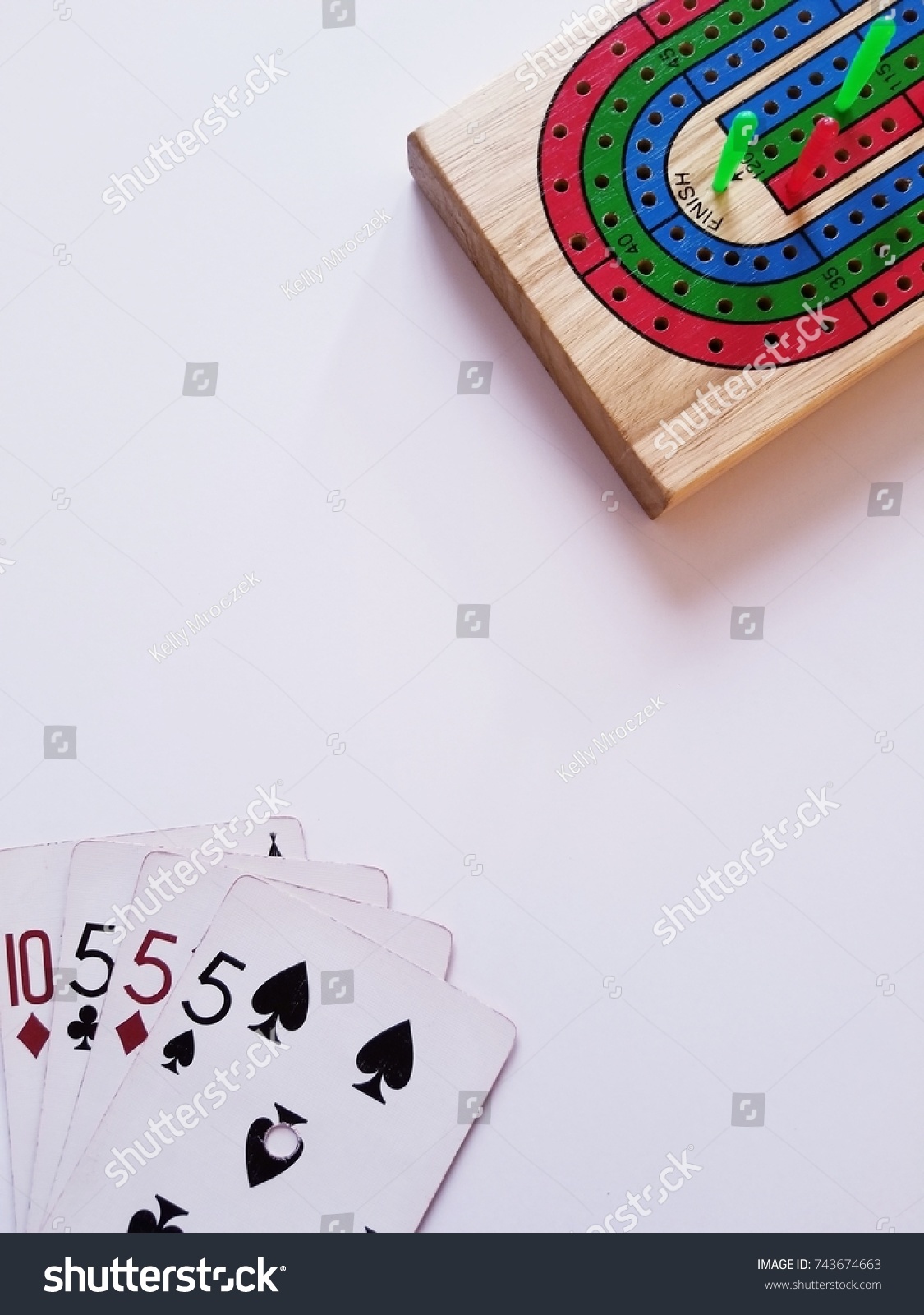 High Angle Cribbage Board Winning Hand Stock Photo Edit Now