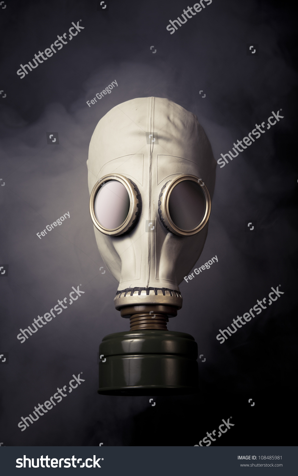 High Contrast Image Gas Mask Smoke Stock Photo (Edit Now) 108485981