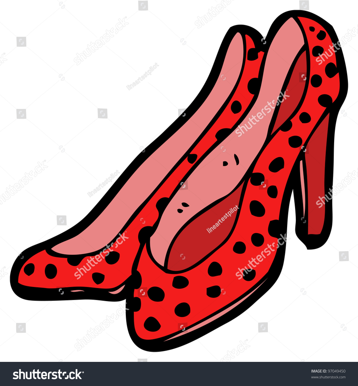 High Heeled Shoes Cartoon Stock Illustration 97049450 - Shutterstock