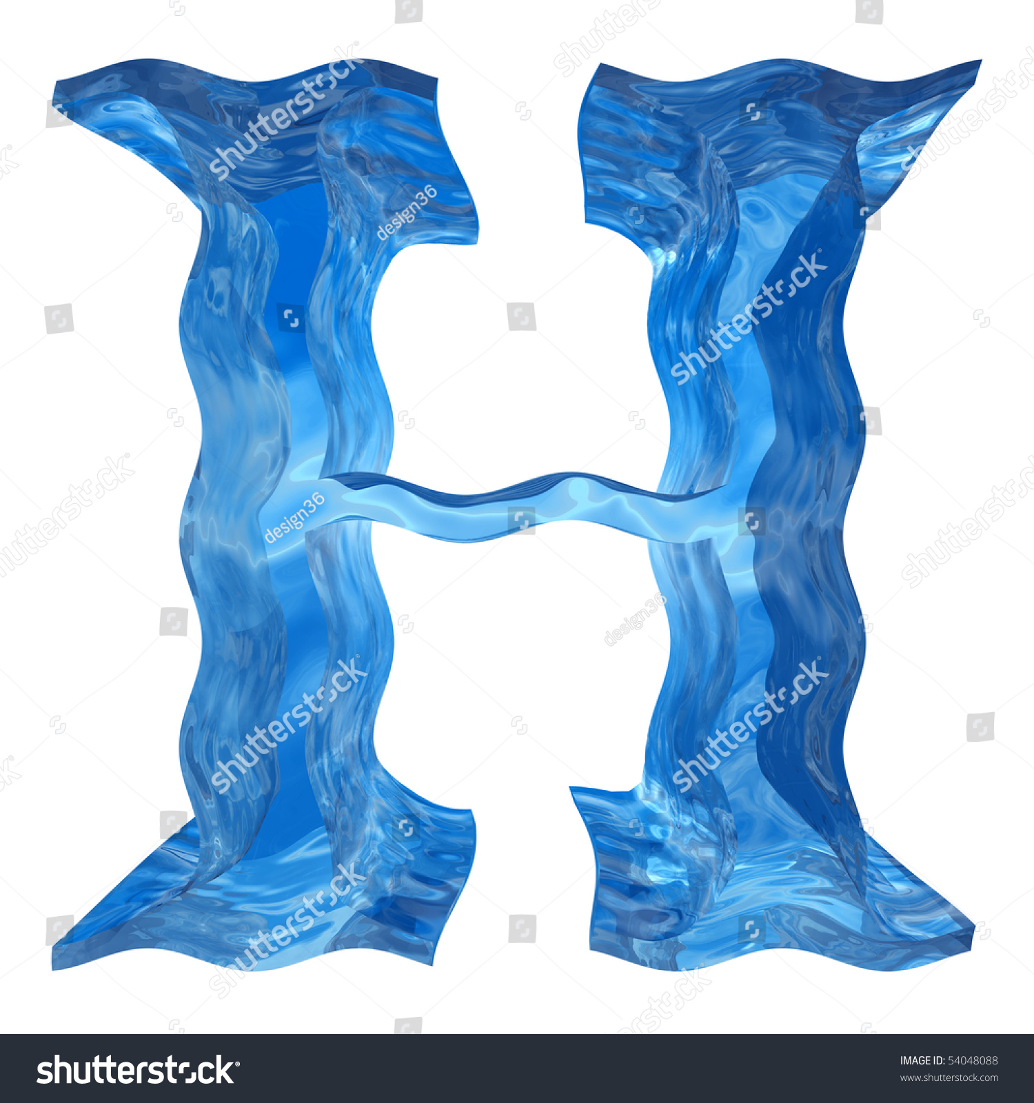 High Resolution Blue Water Font Isolated Stock Illustration 54048088 ...