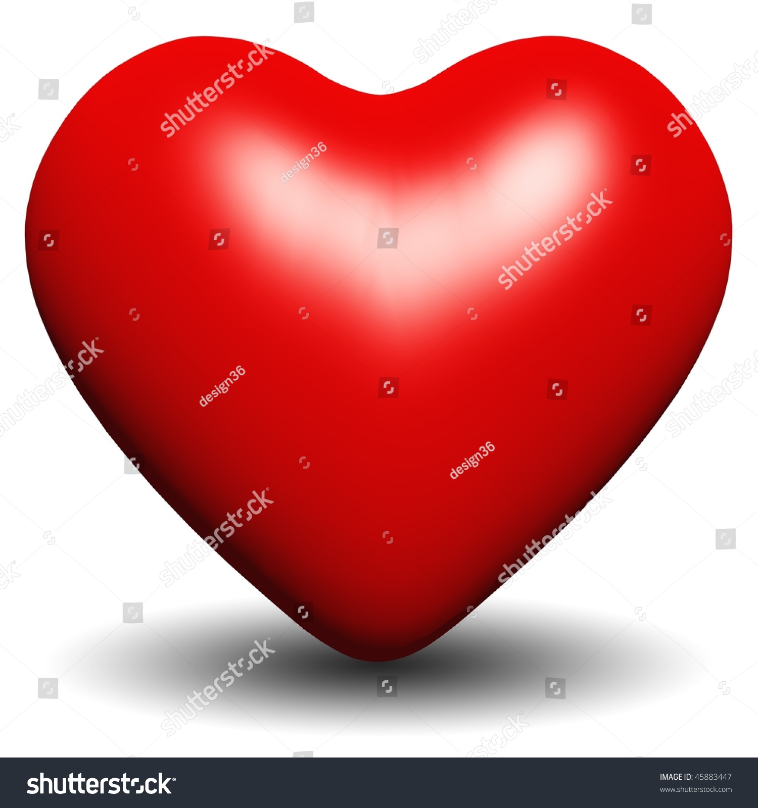 High Resolution 3d Red Heart Isolated Stock Illustration 45883447 ...