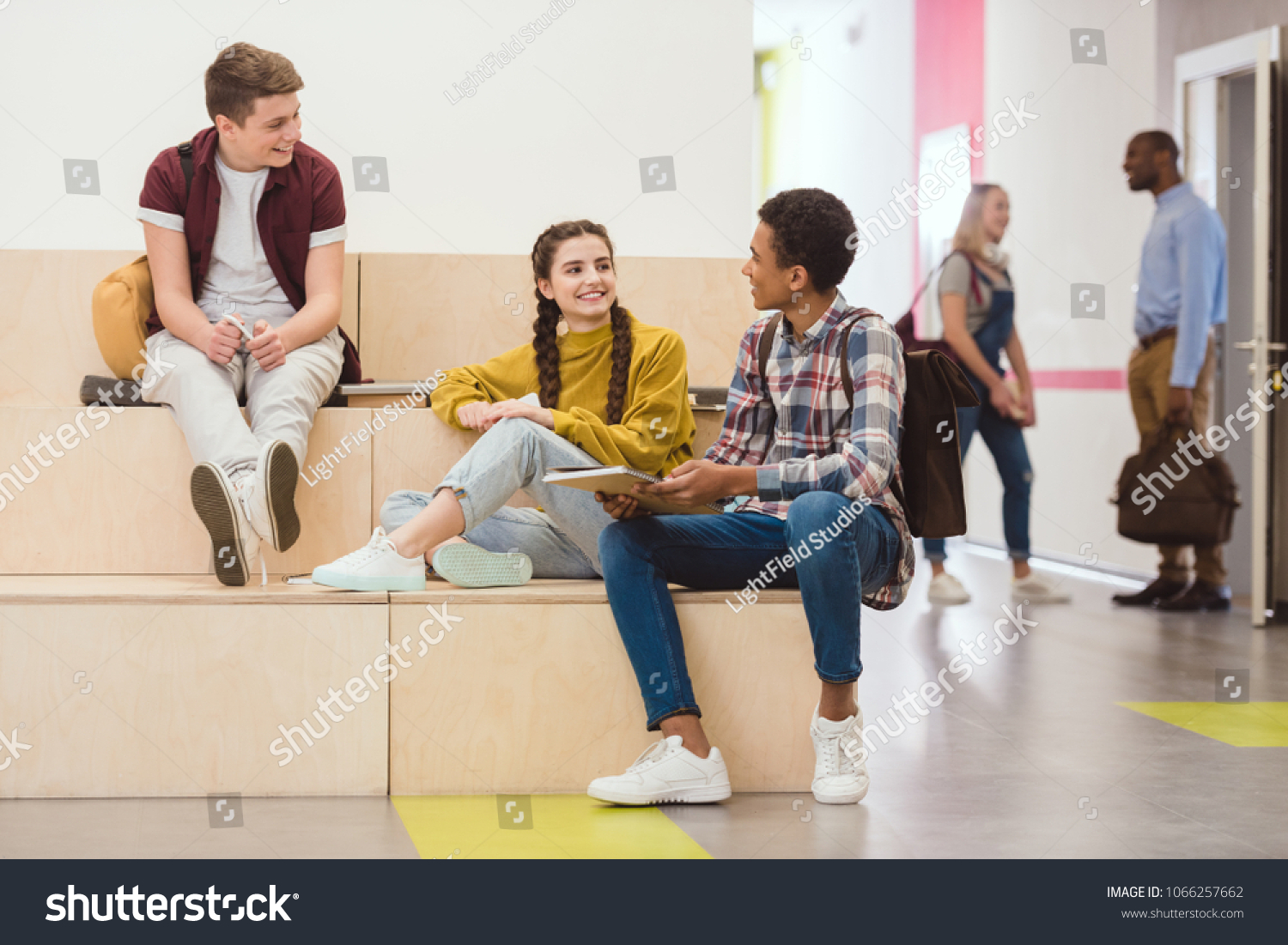 High School Students Sitting Lounge Zone Stock Photo Edit Now