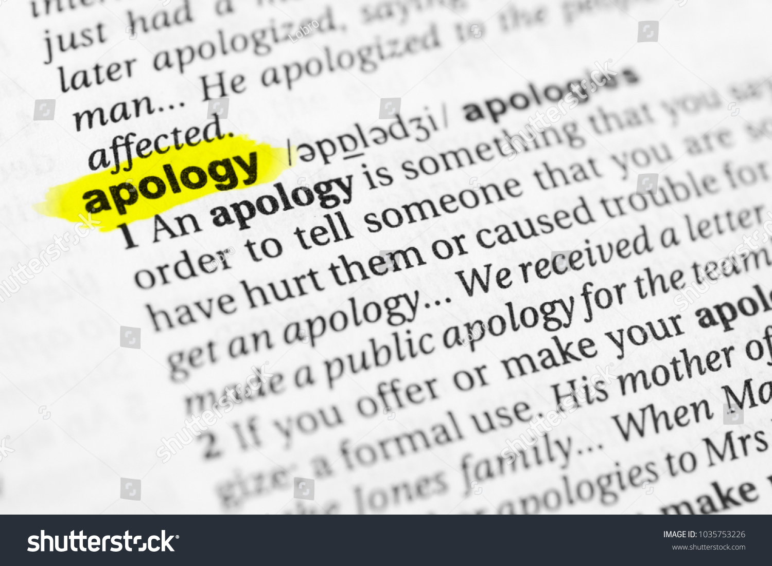 highlighted-english-word-apology-definition-dictionary-stock-photo