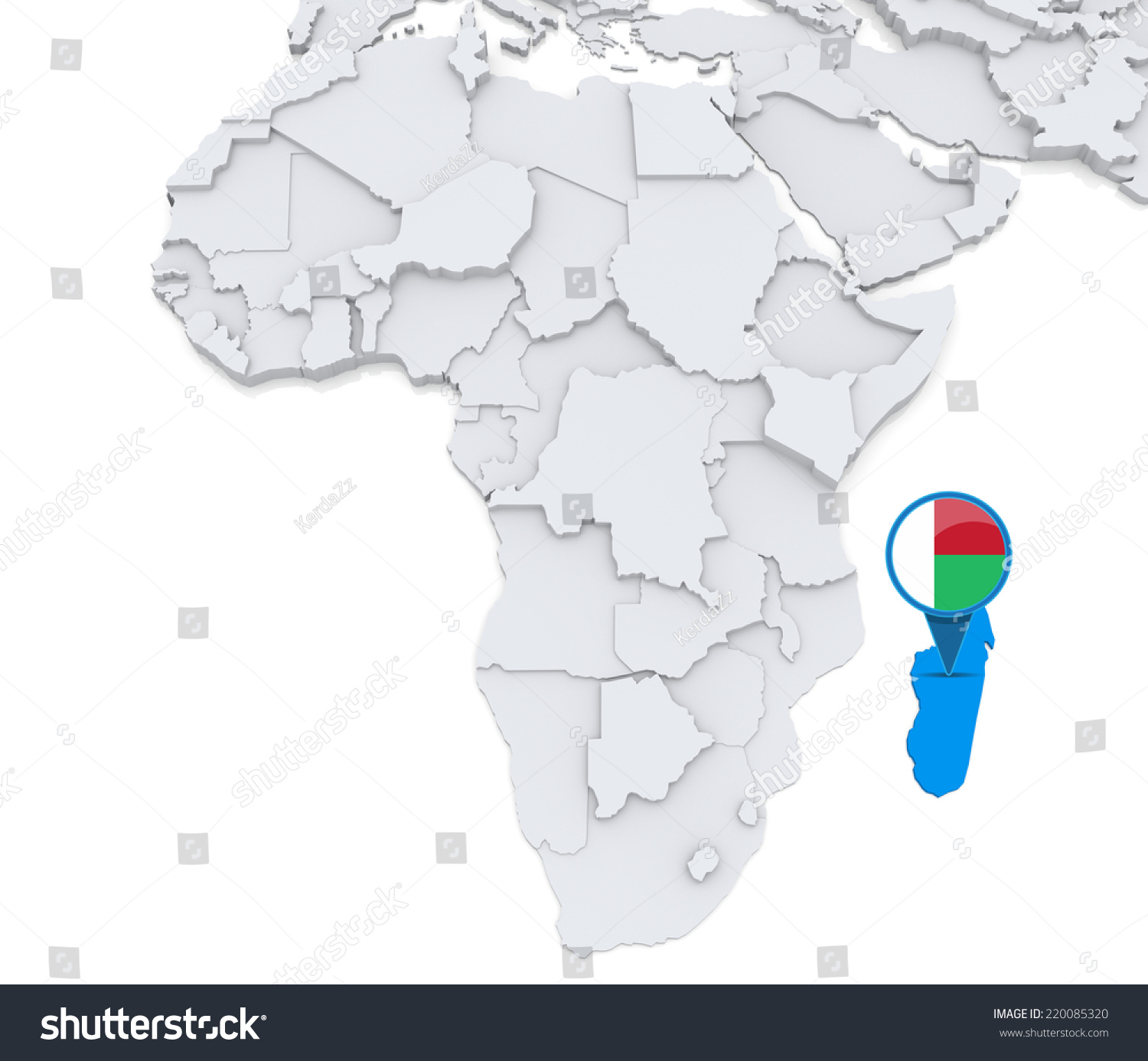 Map Of Africa Showing Madagascar Highlighted Madagascar On Map Africa National Stock Illustration 220085320  | Shutterstock