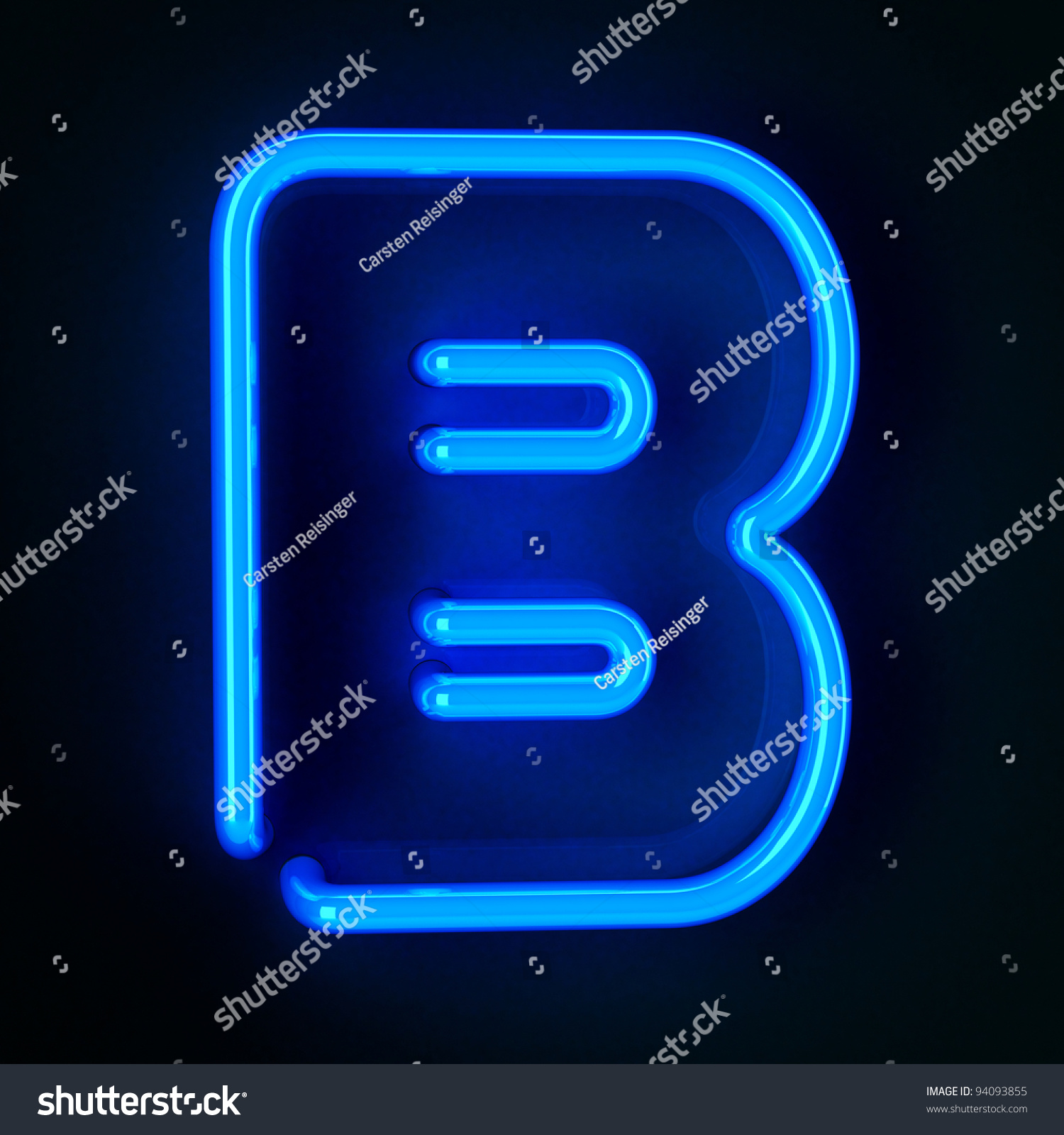 Highly Detailed Neon Sign With The Letter B Stock Photo 94093855 ...