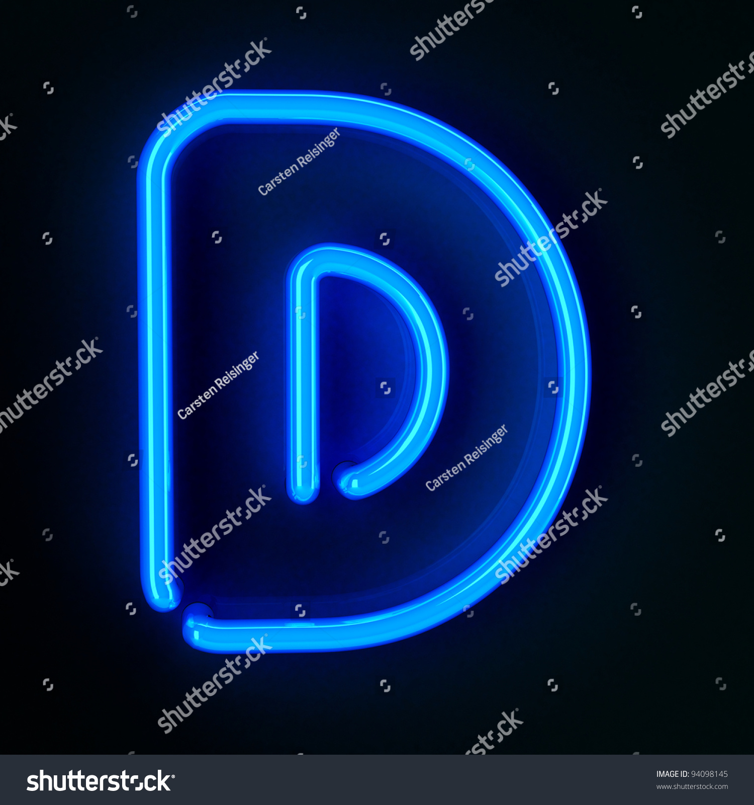 Highly Detailed Neon Sign Letter D Stock Illustration 94098145 ...