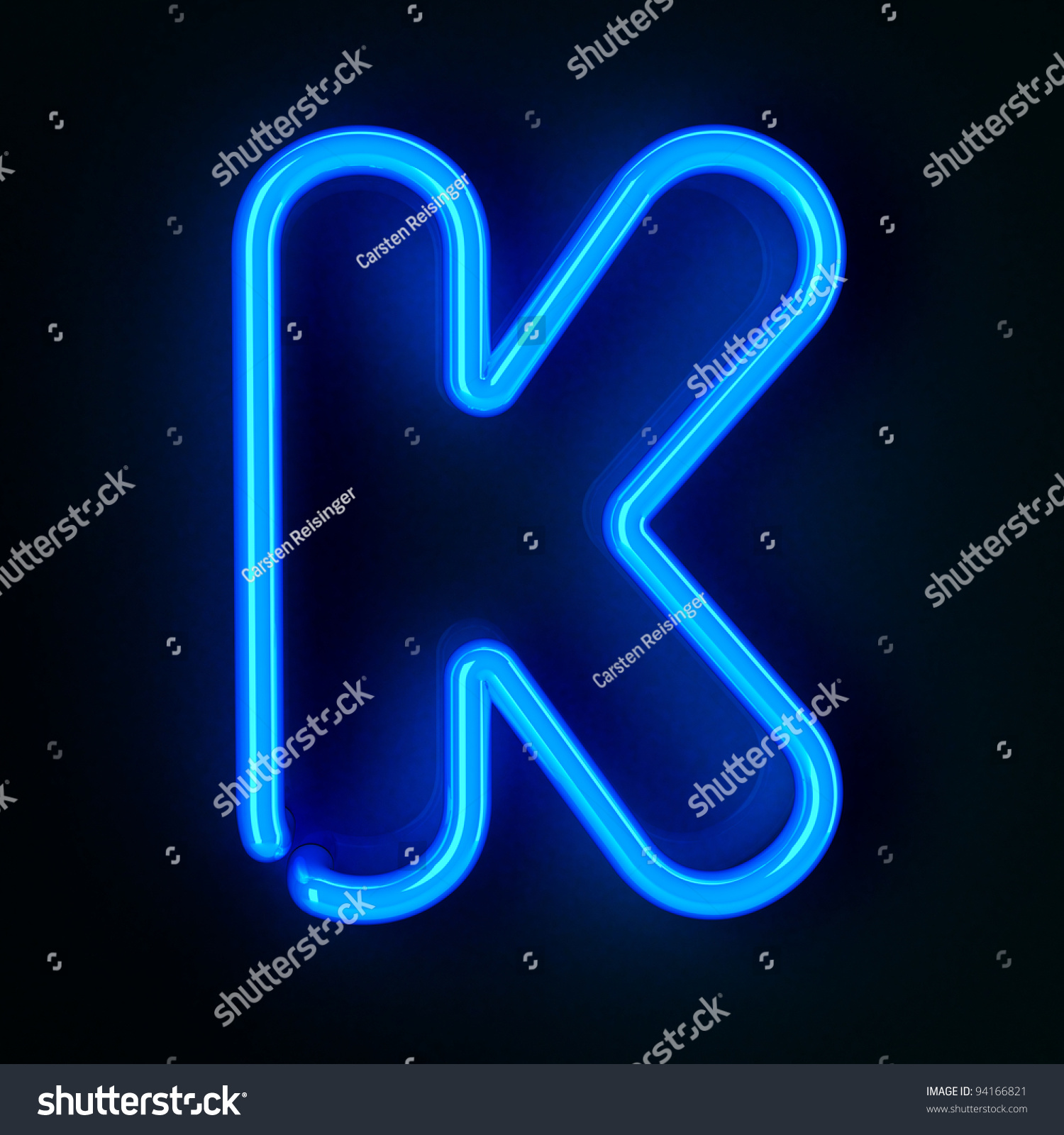 Highly Detailed Neon Sign With The Letter K Stock Photo 94166821 ...