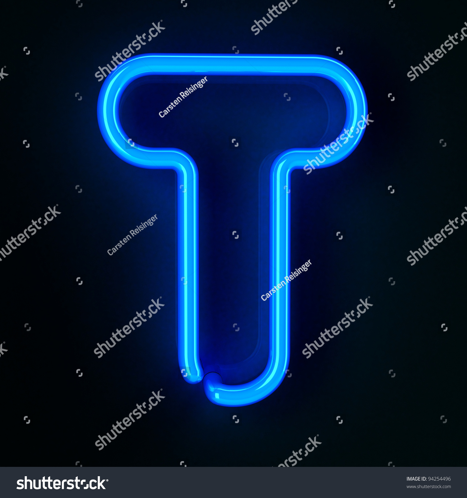 Highly Detailed Neon Sign With The Letter T Stock Photo 94254496 ...