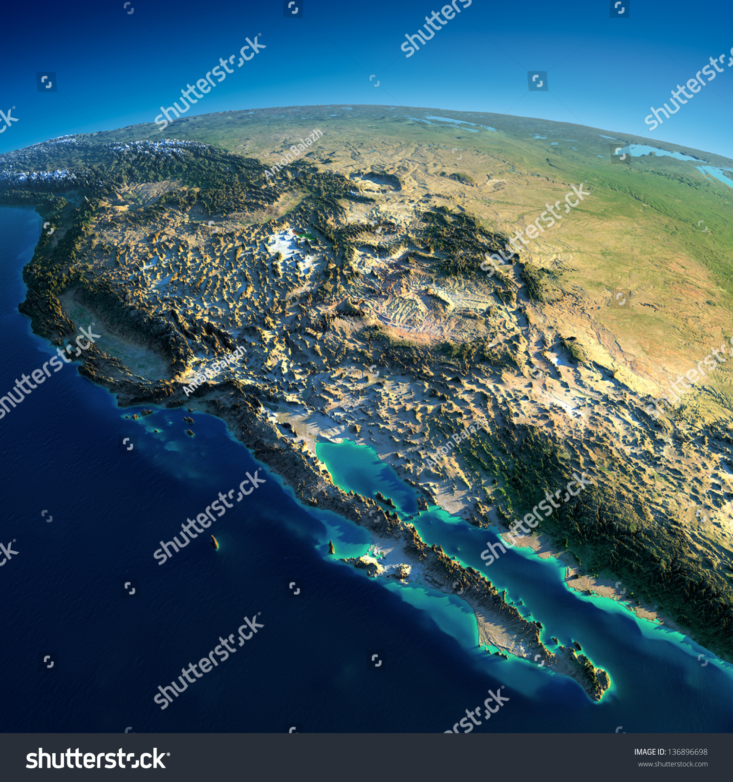 Highly Detailed Planet Earth Exaggerated Precise Stock Illustration