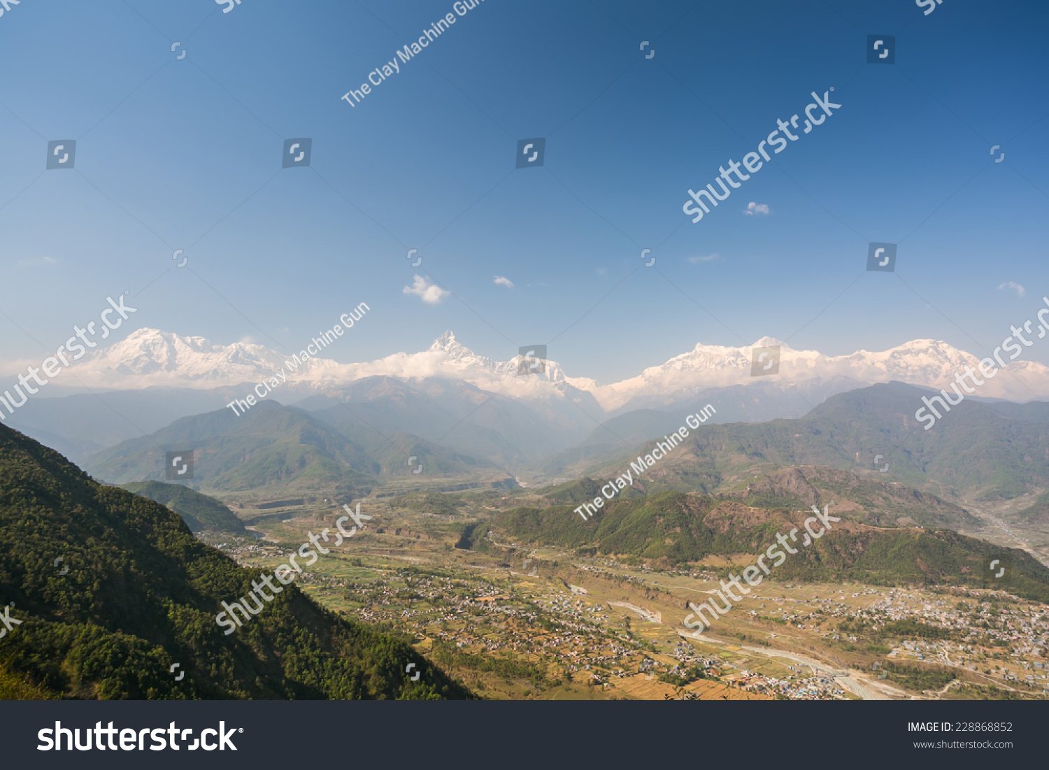 Himalayan View Sarankot Hill Pokhara Nepal Stock Photo 228868852 ...