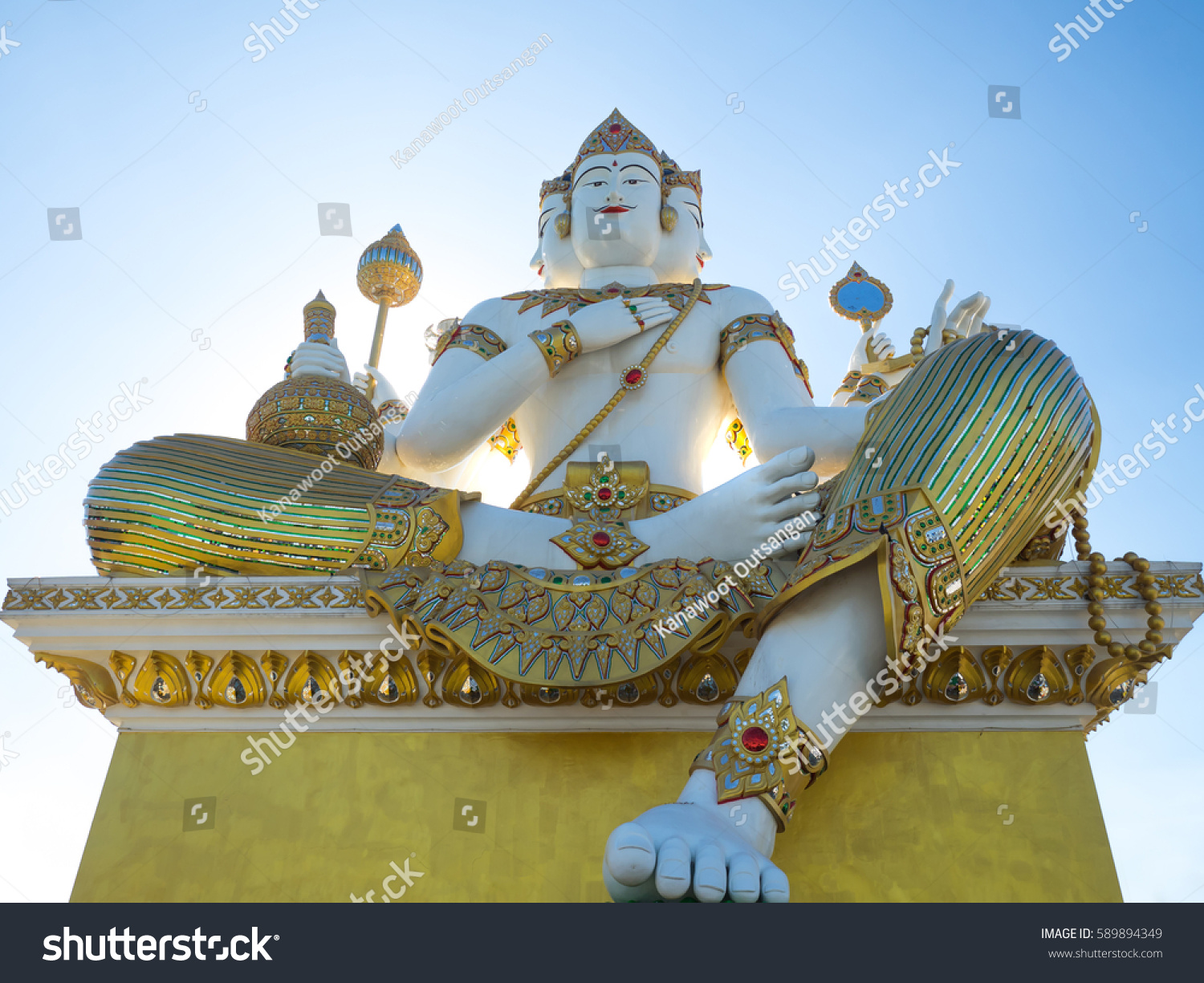 Hindu God Brahma Bangkok Thailand Sunshine Stock Photo (Edit Now) 589894349