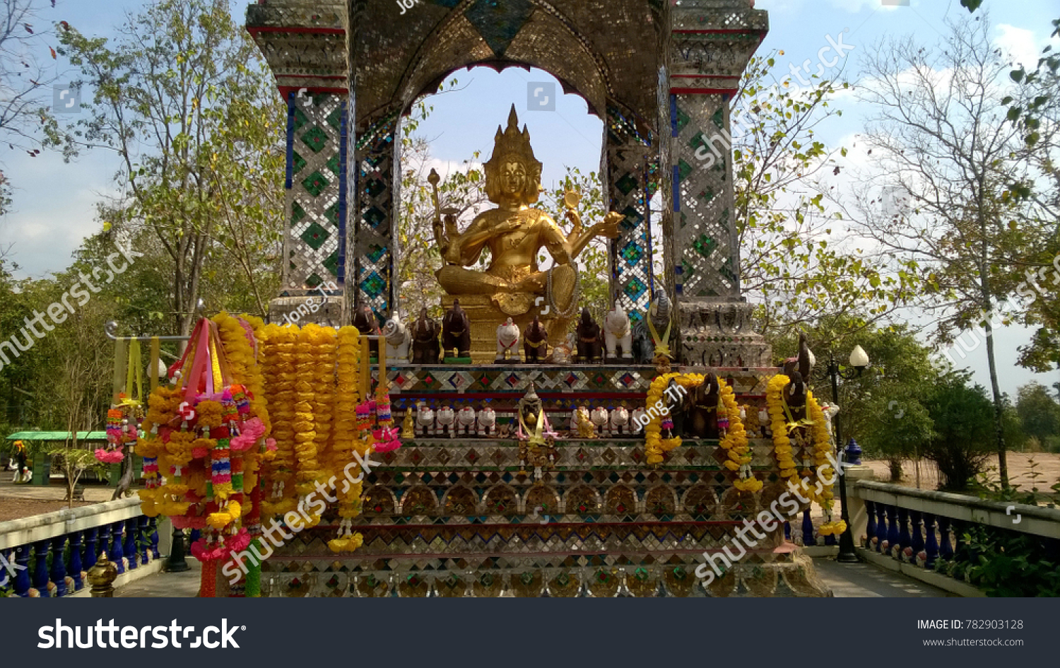 Hindu God Statue Brahma Sacrificial Offerings Stock Photo (Edit Now ...