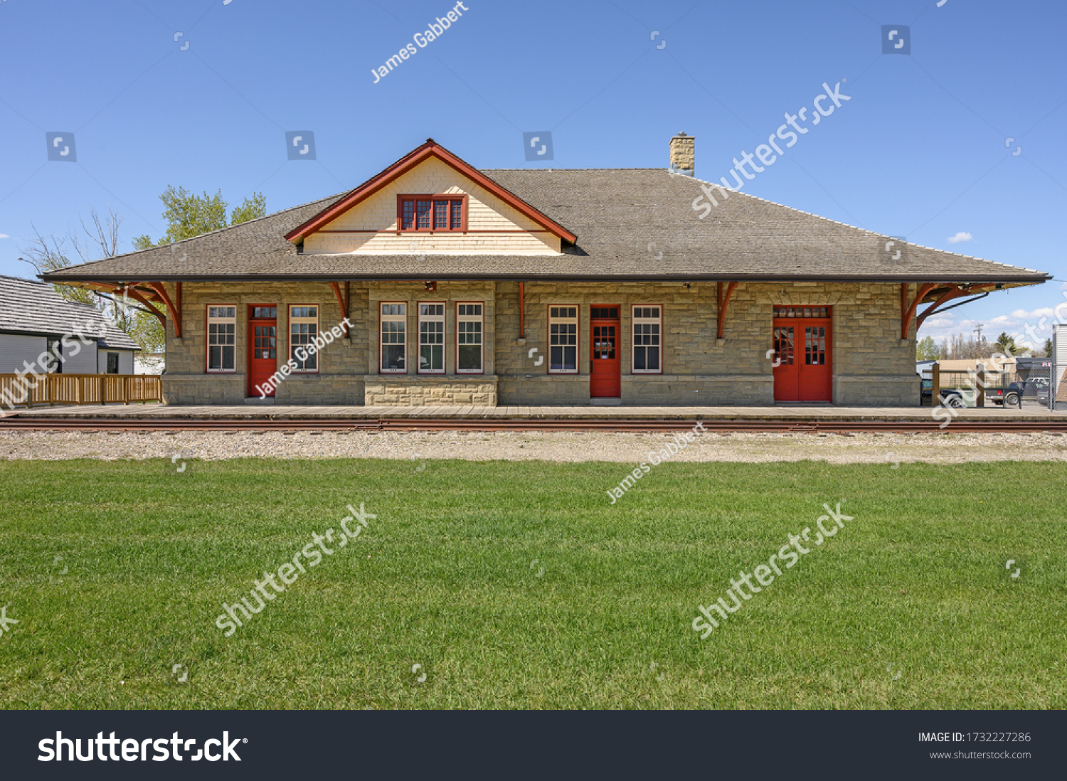 Historic Sandstone Train Station Claresholm Alberta Stock Photo Edit Now 1732227286