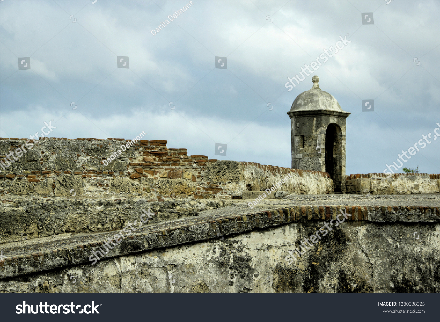 Historic Spanish Colonial Walls Fortifications Surround Stock Photo ...