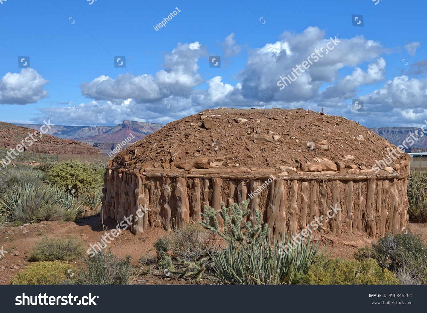 Hogan Traditional Dwelling Navajo People Southwestern Stock Photo 