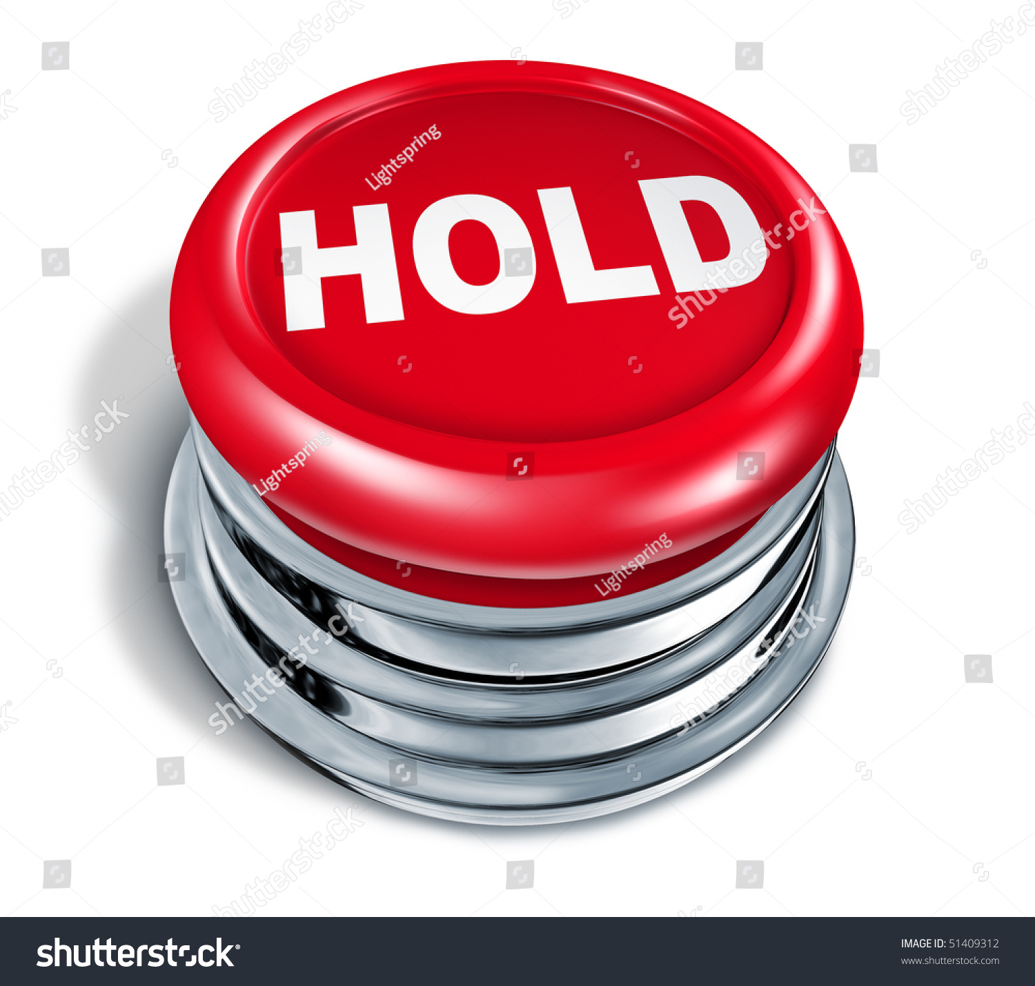 Hold Button Isolated On White Background Stock Photo 51409312 ...