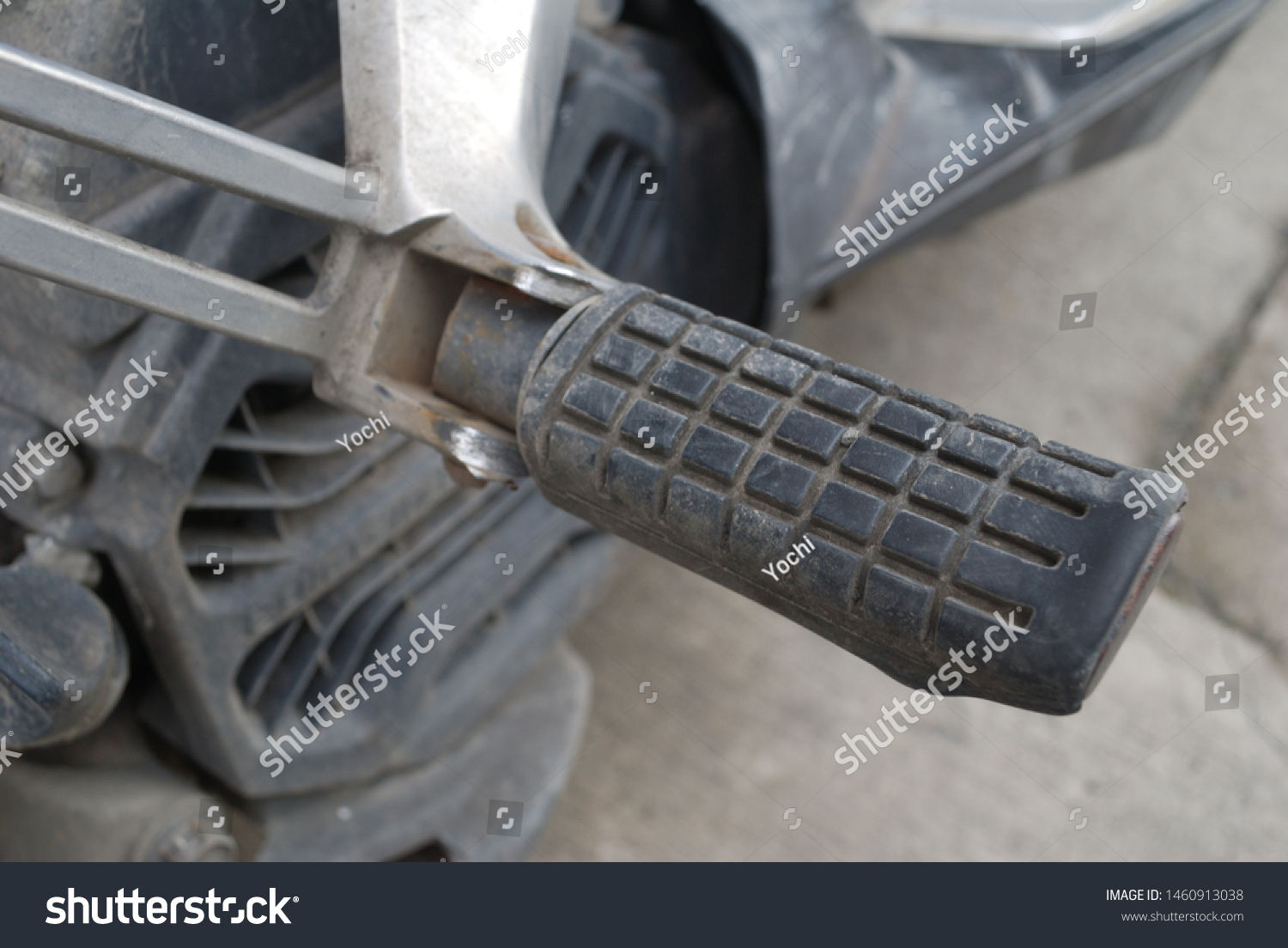 Hold Black Rear Foot Motorcycle Pedals Stock Photo Edit Now 1460913038