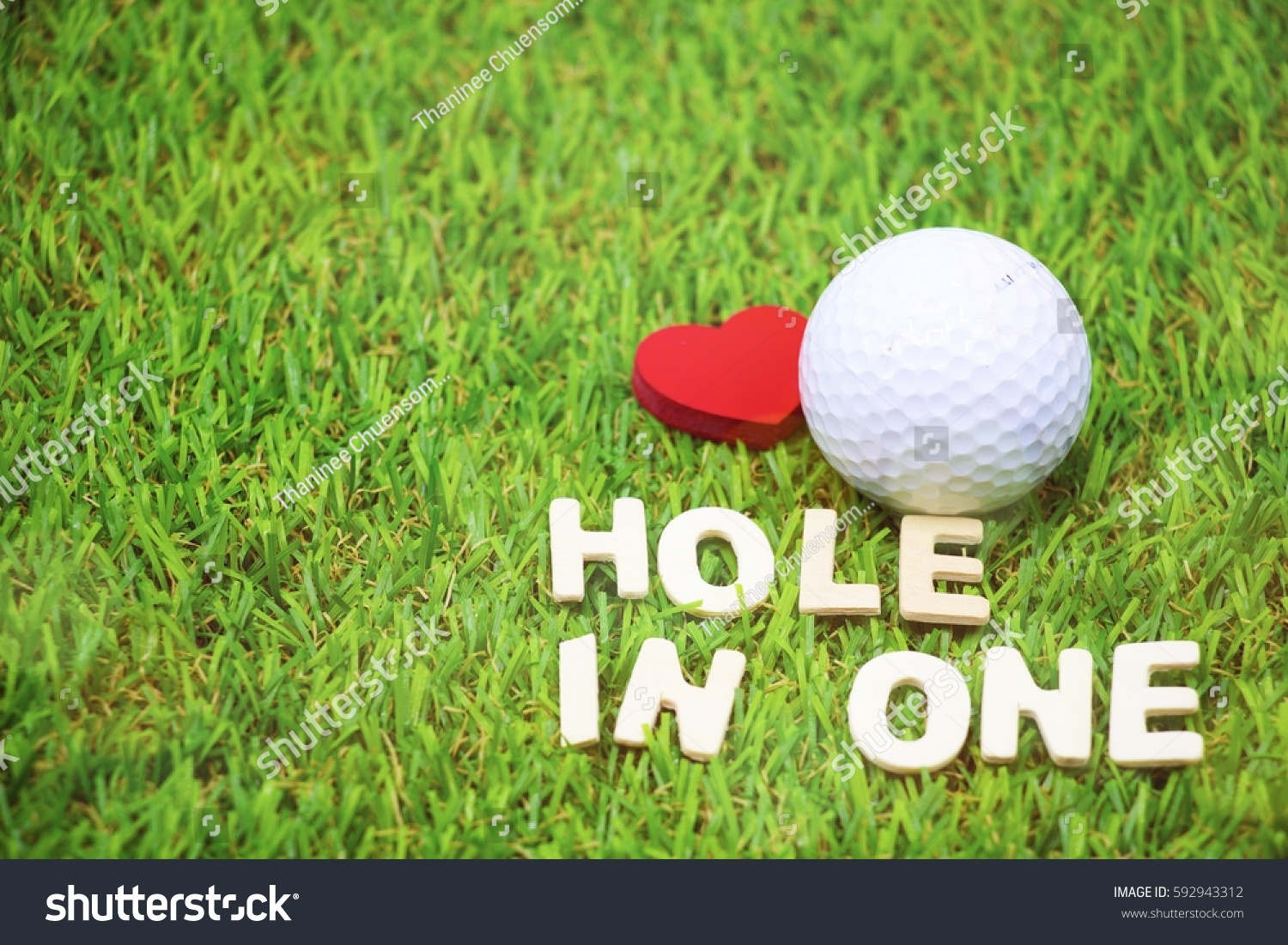 Hole One Wording Golf Ball On Stock Photo 592943312 | Shutterstock