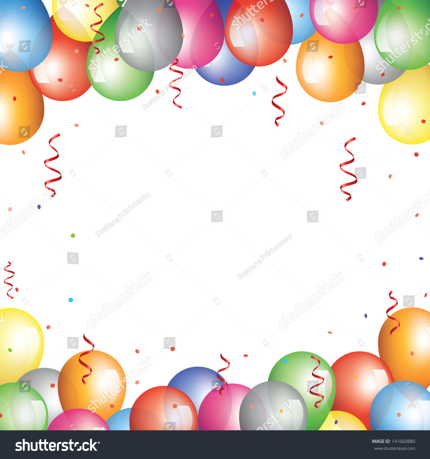 Holiday Background With Baloon Border Stock Photo 141660880 : Shutterstock