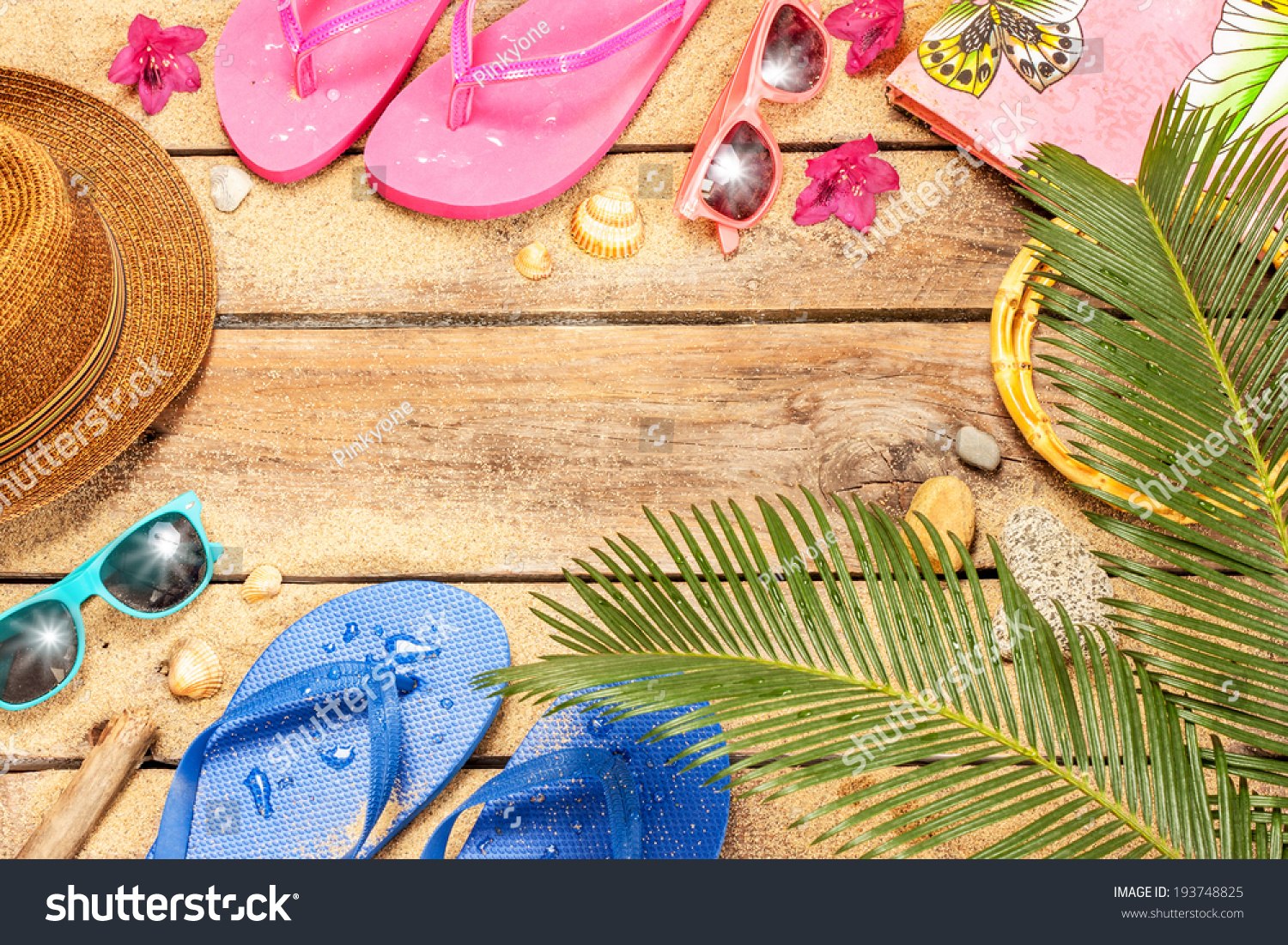 Holiday Vacation Tropical Beach Background Layout Stock Photo 193748825 ...