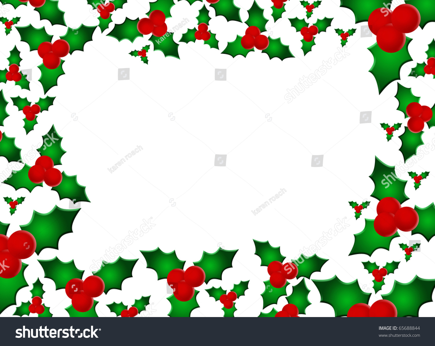 Holly Leaves And Berries On A White Background, Holly And Berries ...