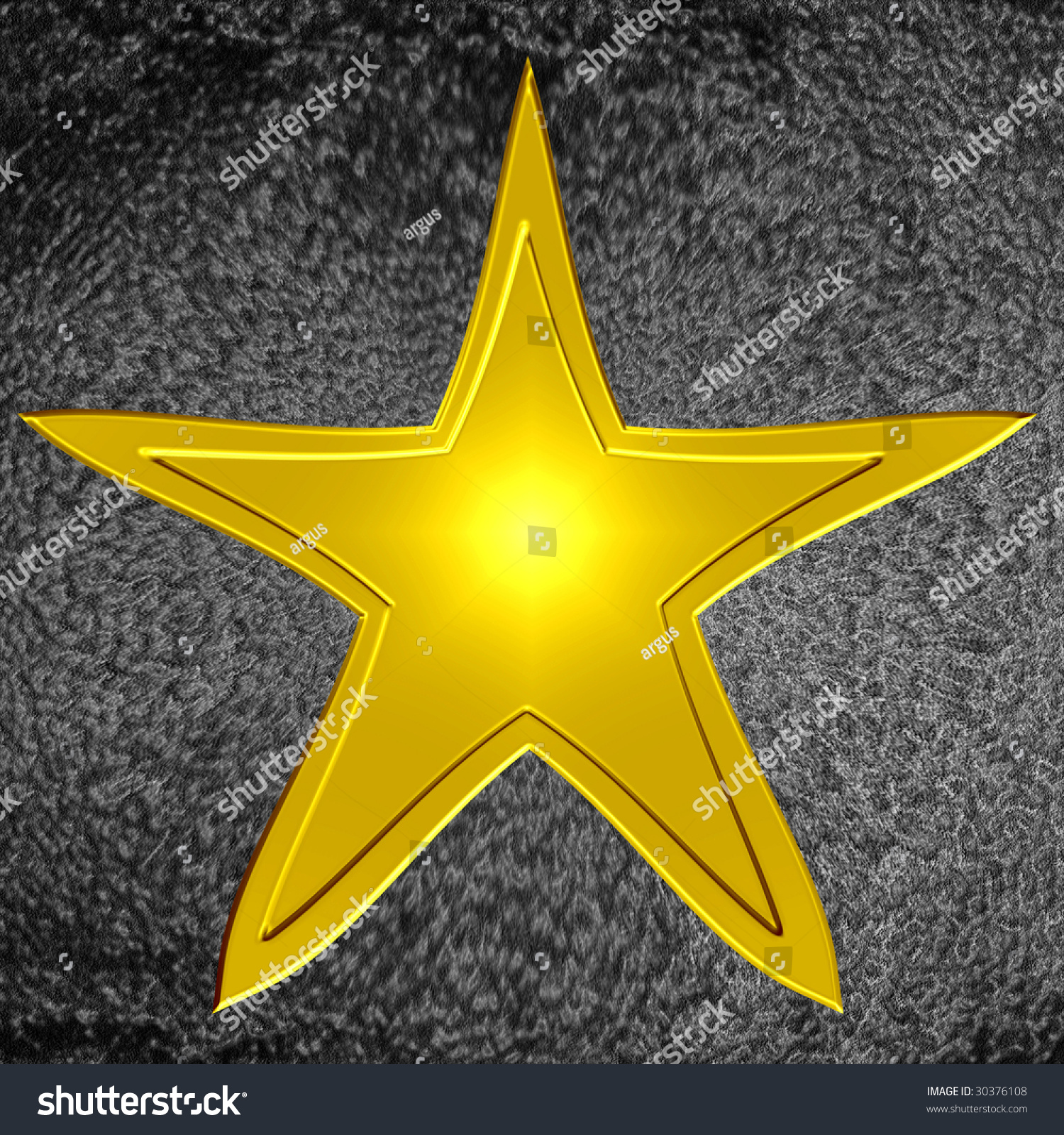 Hollywood Walk Fame Star On Asphalt Stock Illustration 30376108
