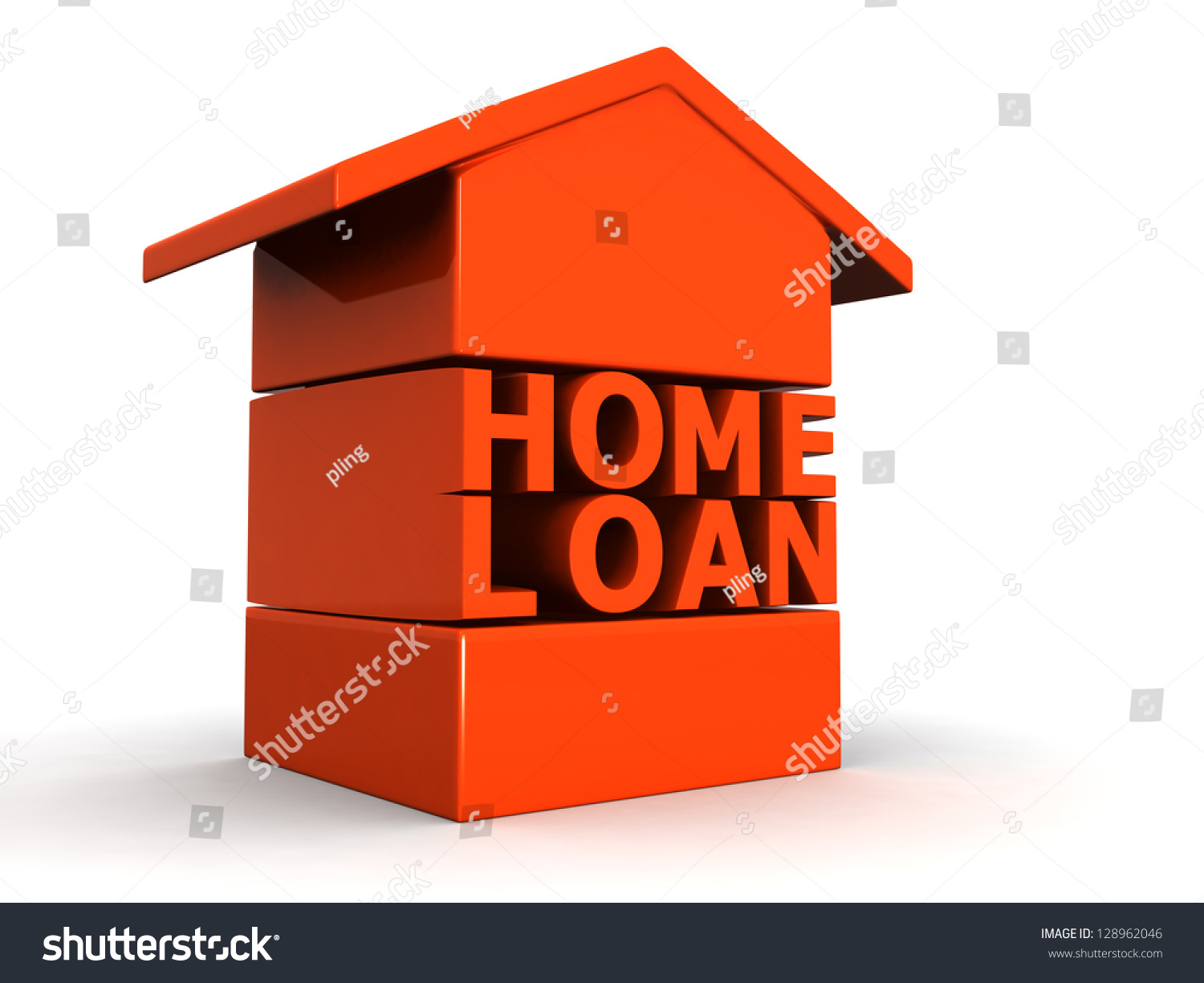 Home Loan Concept 3d Illustration Stock Photo 128962046 - Shutterstock