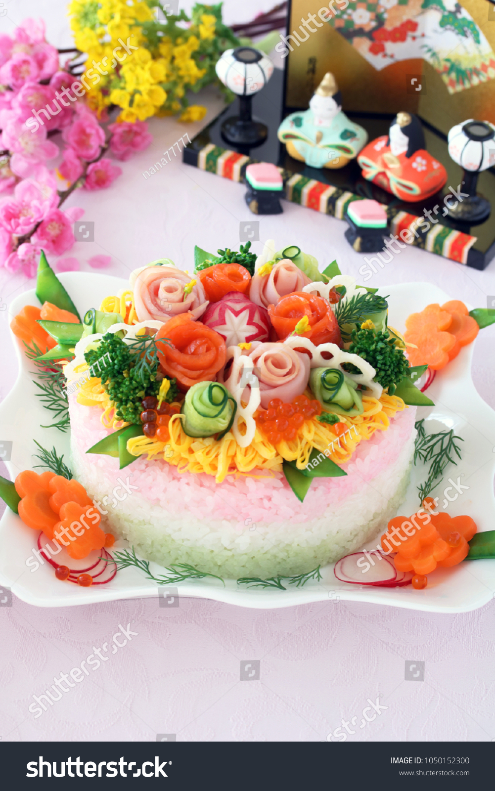 Home Made Sushi Cake Japanese Dools Photo De Stock Modifiable