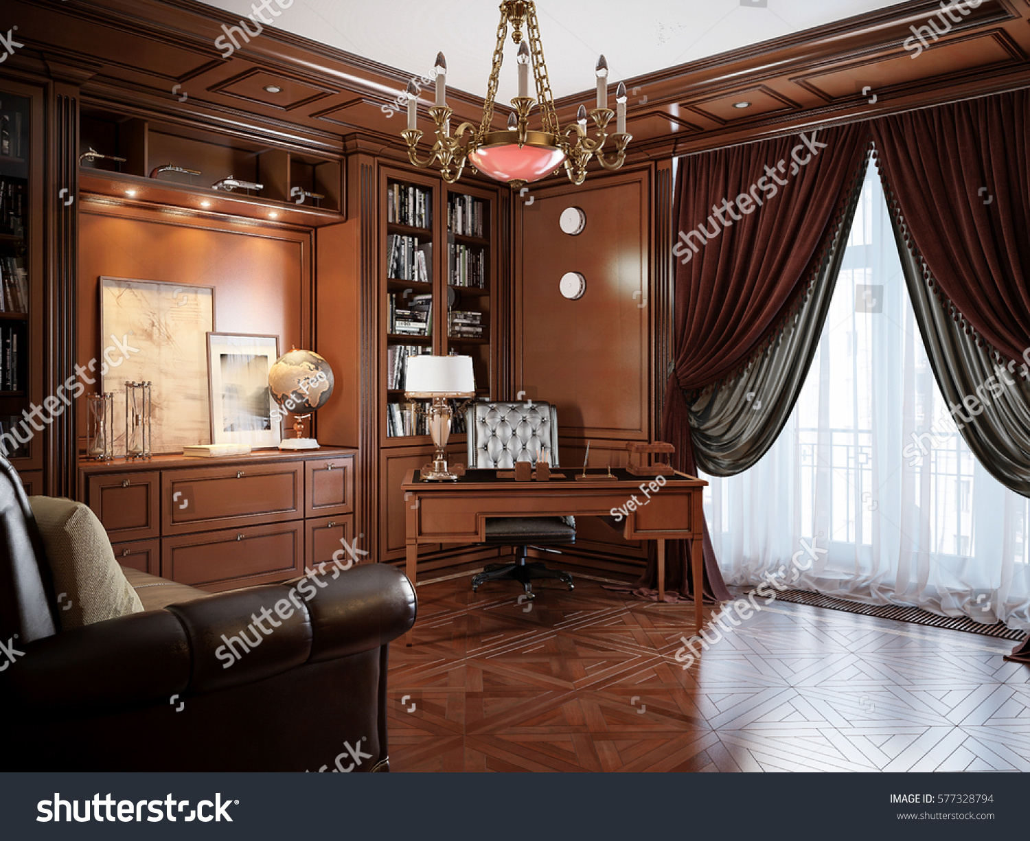  Home  Office Interior Design  Classic  Style Stock 