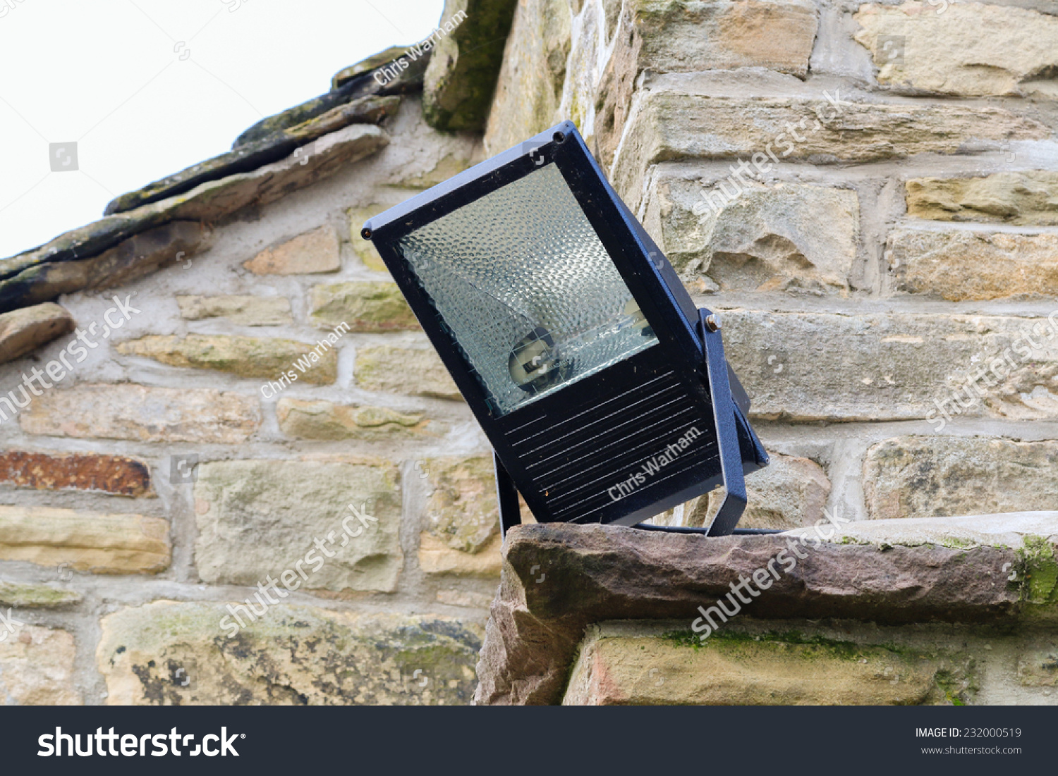 Home Security Light Outdoor On Corner Stock Photo Edit Now 232000519