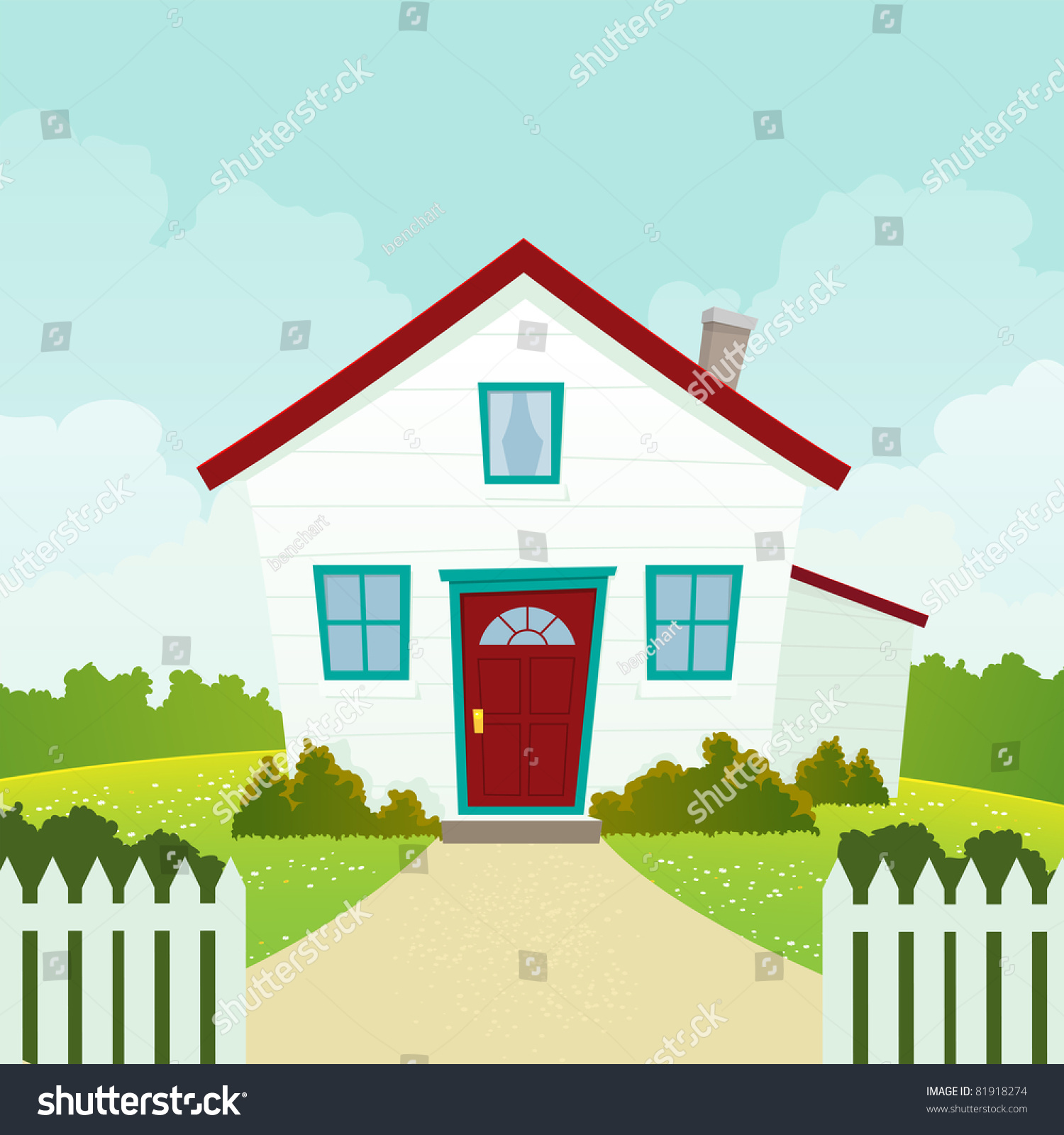 Home Sweet Home/ Illustration Of A Friendly And Welcoming American ...