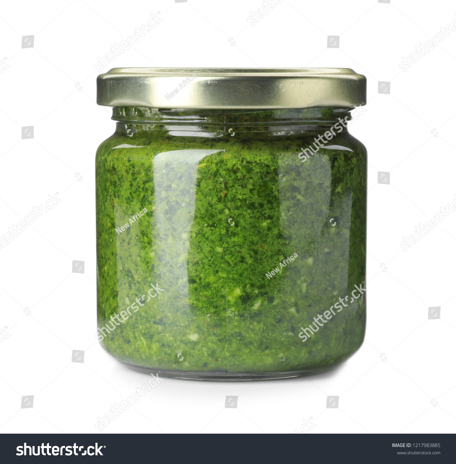 Download Homemade Basil Pesto Sauce Glass Jar Stock Photo Edit Now 1217983885 Yellowimages Mockups
