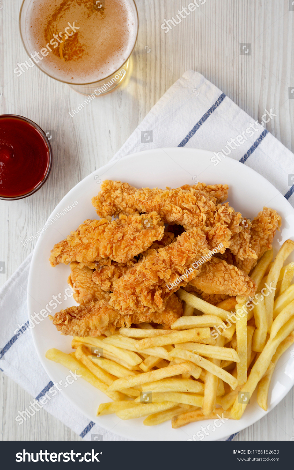 Homemade Crispy Chicken Tenders French Fries Stock Photo (Edit Now ...