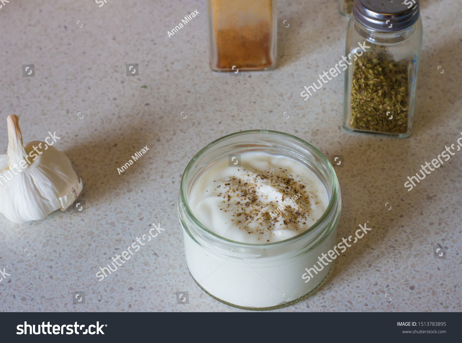 Download Homemade Mayonnaise Glass Jar On Light Stock Photo Edit Now 1513783895 PSD Mockup Templates