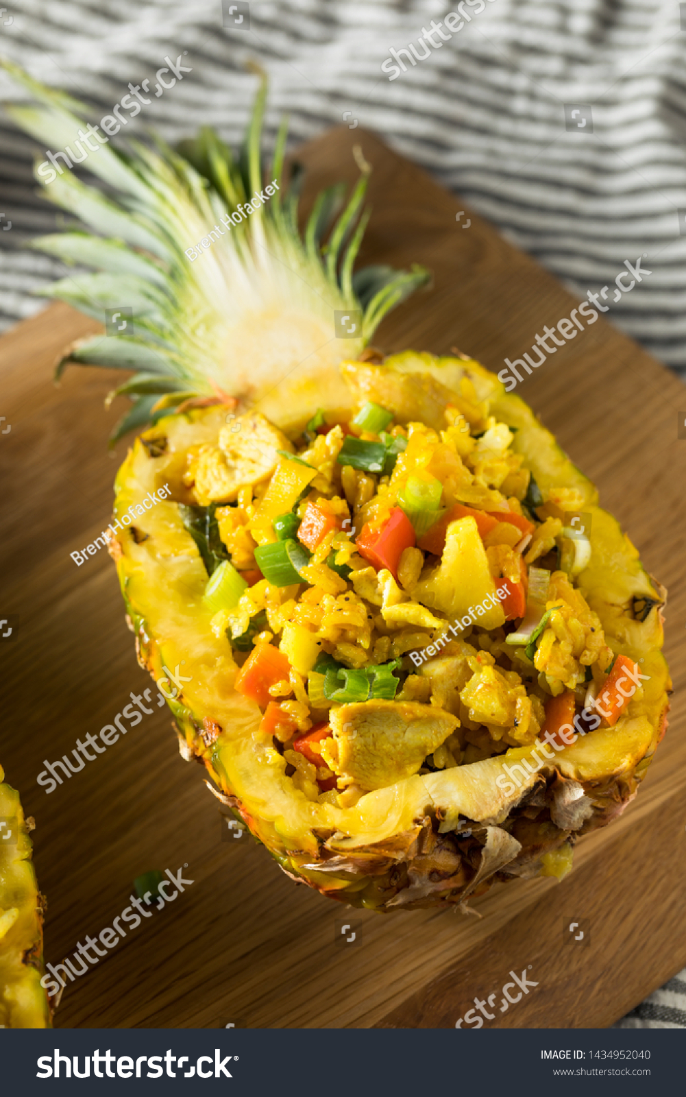 Homemade Pineapple Chicken Fried Rice Bowl Stock Photo Edit Now 1434952040