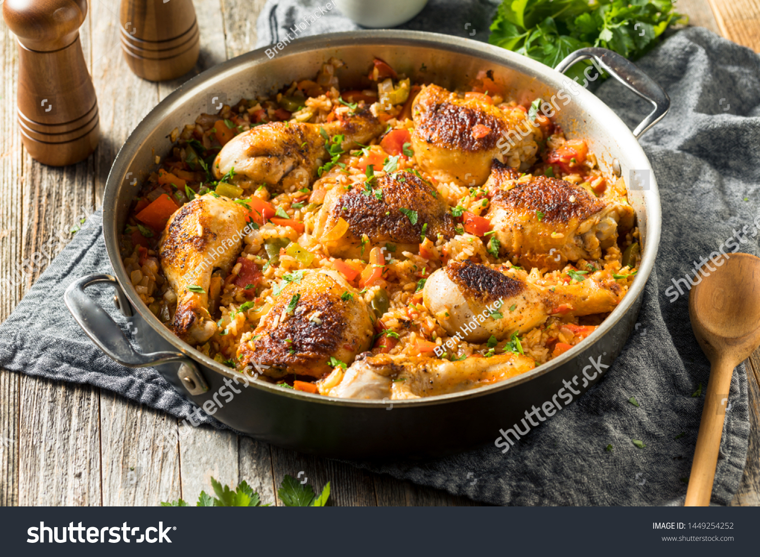 Homemade Spanish Arroz Con Pollo Veggies Stock Photo Edit Now 1449254252