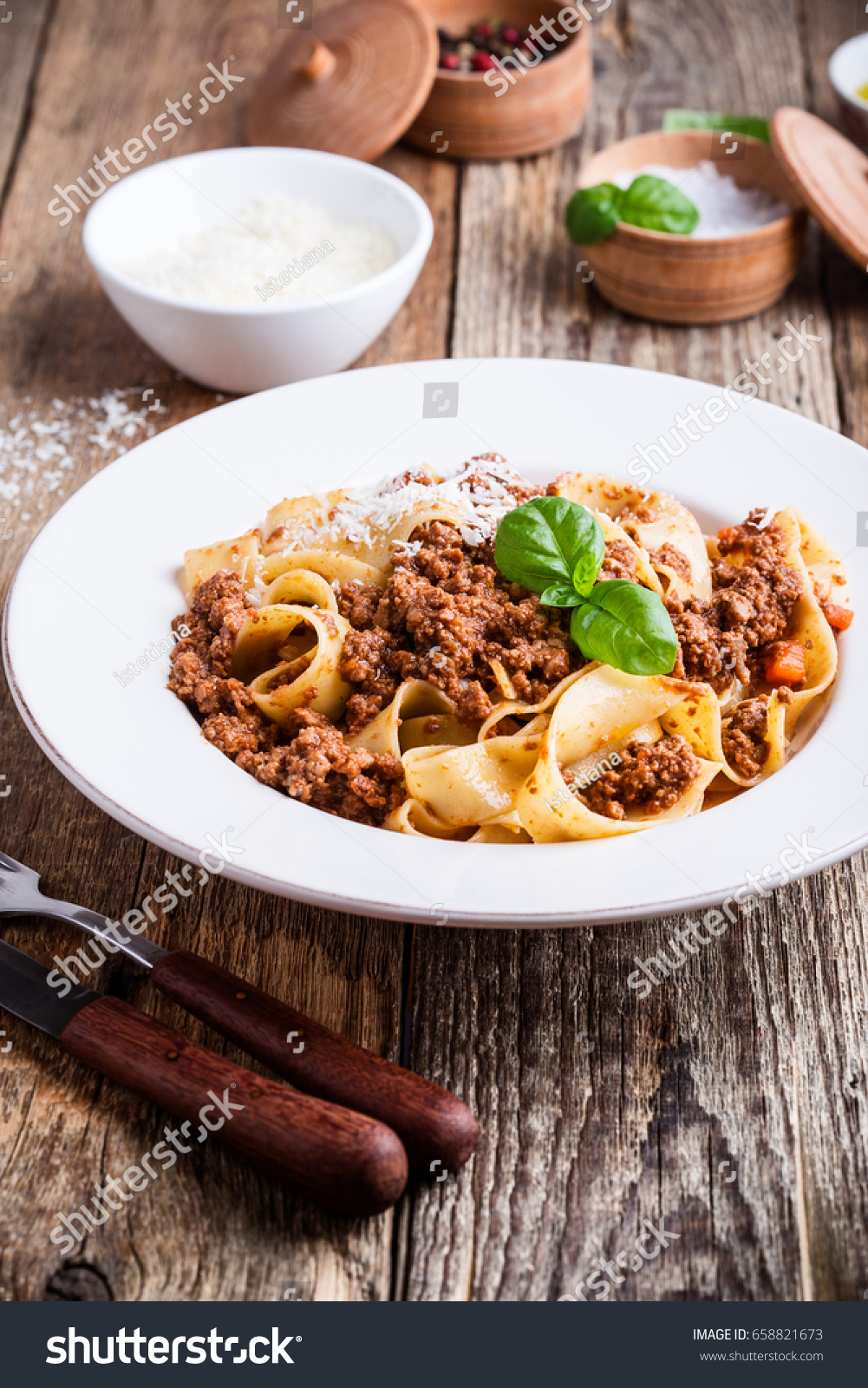 Tagliatelle With Chicken White Sauce And Parmesan In Blue Bowl On Wooden Background Traditional Homemade Italian Pasta Close Up Stock Photo Image Of Basil Meal 161373034