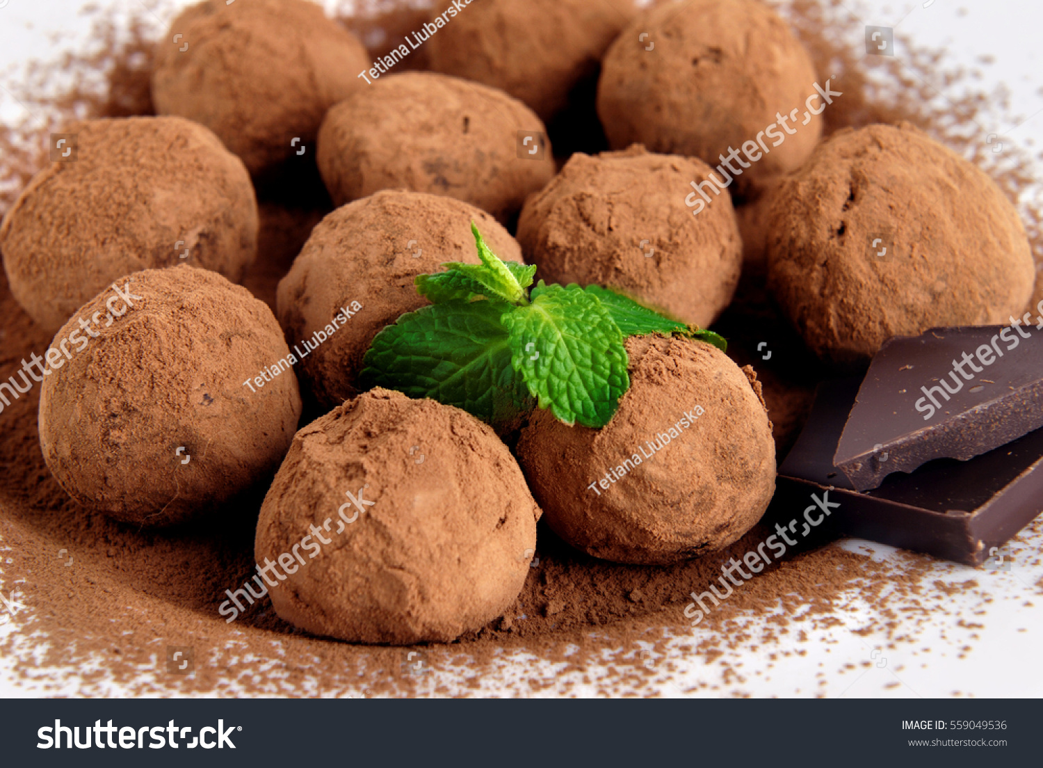 Homemade Truffle Candy Sprinkled Cocoa Powder Stock Photo Edit Now 559049536