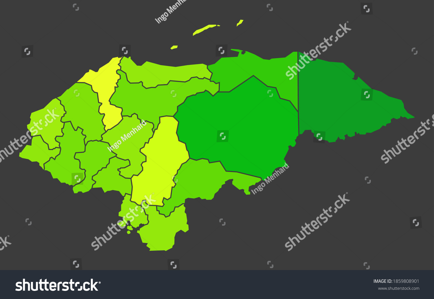 Honduras Population Heat Map Color Density Stock Illustration ...