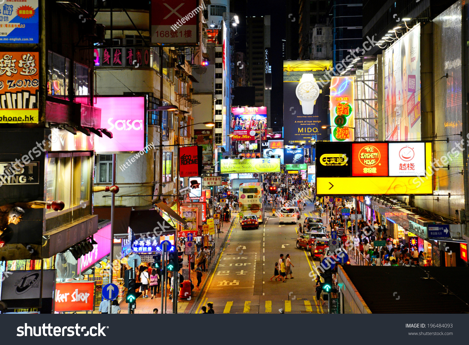 Hong Kong - May 17 : Mongkok At Night On May 17, 2014 In Hong Kong ...