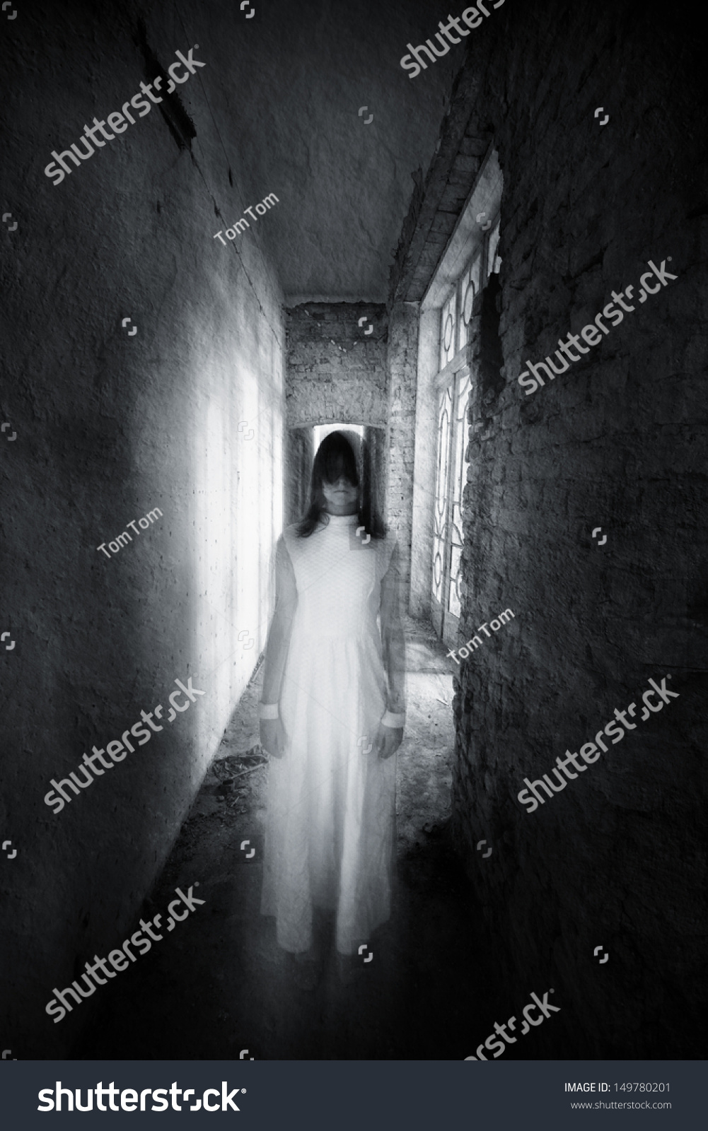 Horror Movie Scene Girl Dressed White Stock Photo 149780201 - Shutterstock