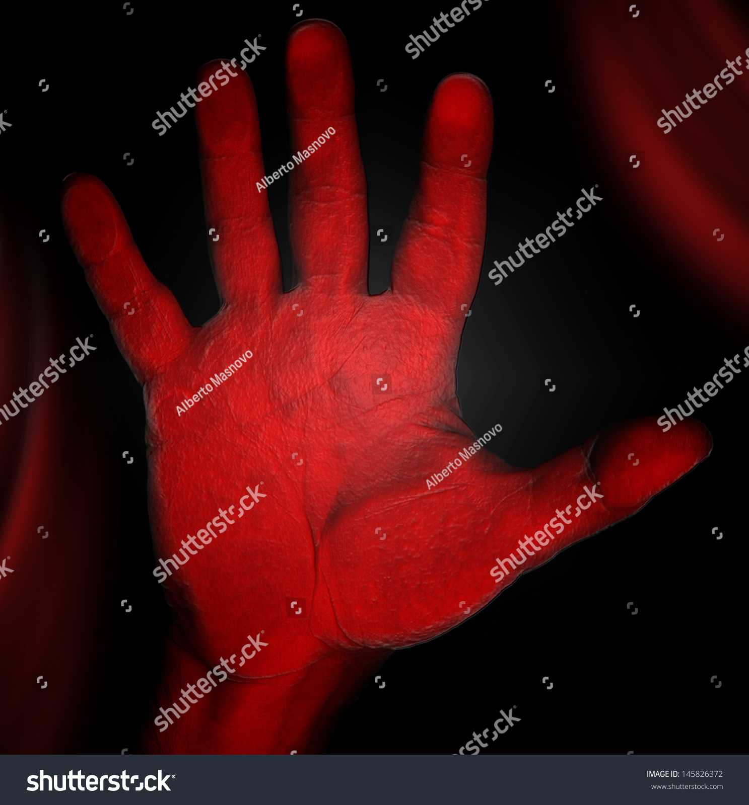 Horror Red Hand Bloody Red Hand Stock Illustration 145826372 - Shutterstock