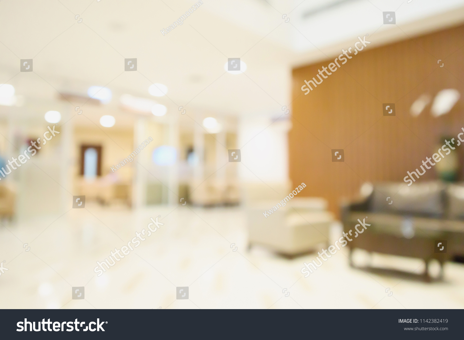 Hospital Luxury Clinic Room Interior Blur Stock Photo 1142382419