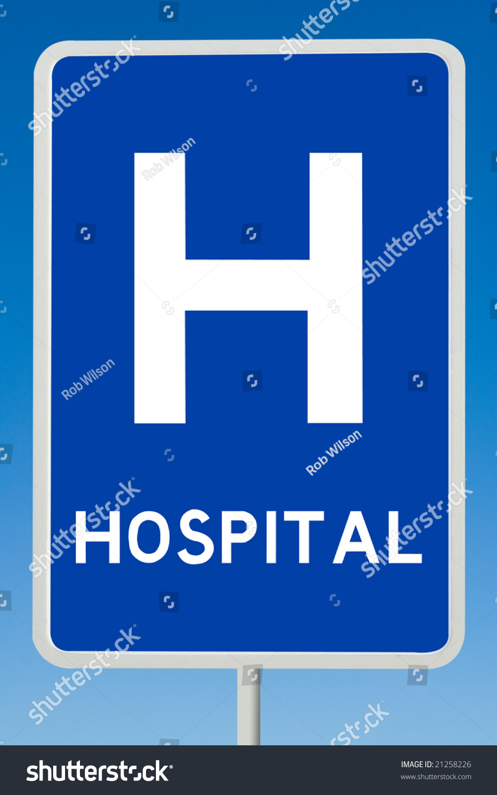 Hospital Road Sign Stock Photo 21258226 : Shutterstock