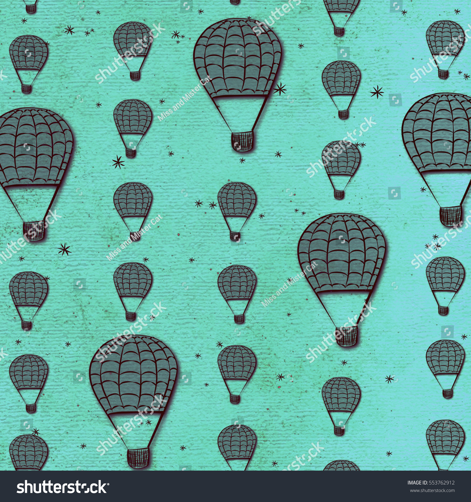 Hot Air Balloon Background Vintage Stock Illustration 553762912