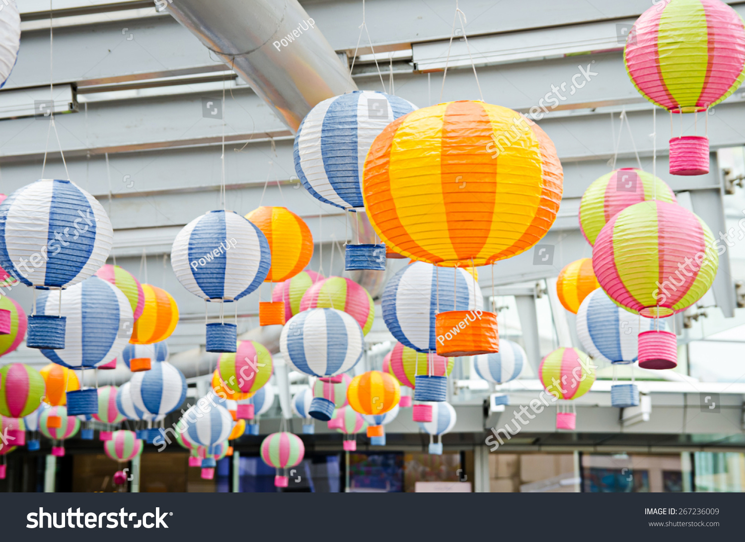 Hot Air Balloon Decoration On Ceiling Stock Photo Edit Now