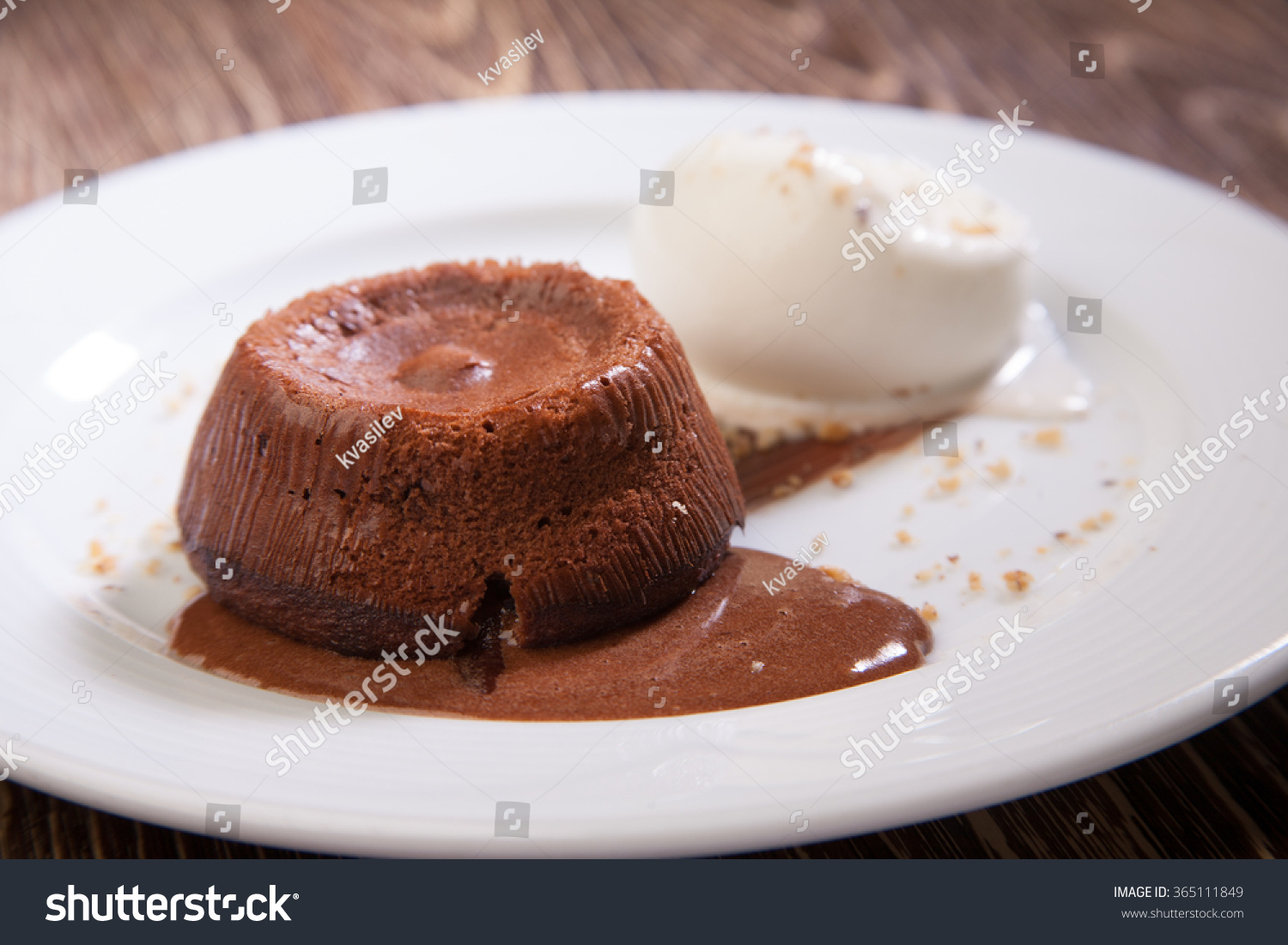 Hot Chocolate Souffle Vanilla Ice Cream Stock Photo (Edit Now) 365111849