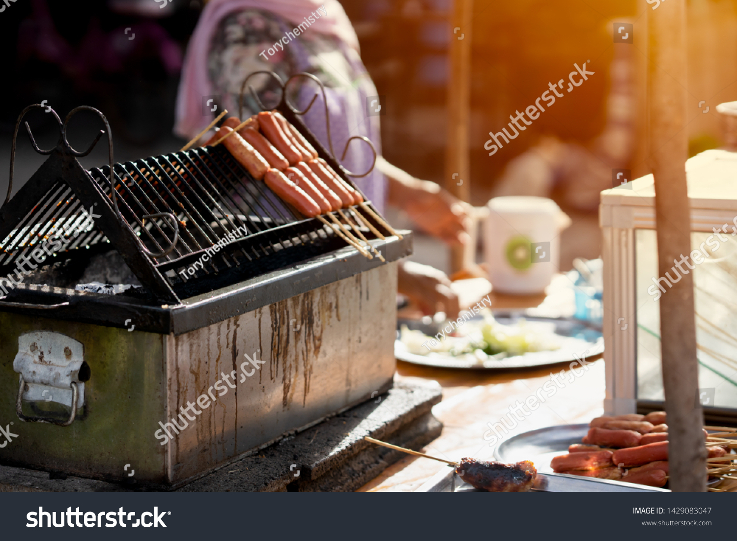 Hot Dog Meatball Roasted On Grill Stock Photo Edit Now