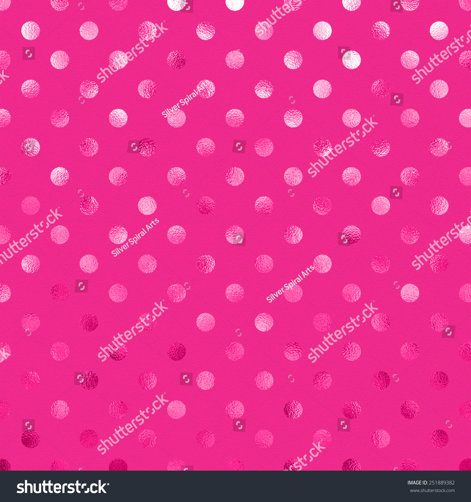 Hot Pink Metallic Foil Polka Dot Stock Illustration 251889382 ...
